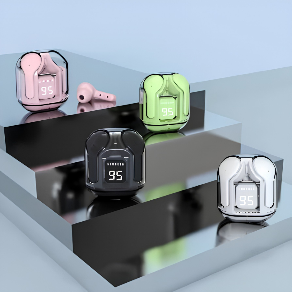Transparent Earbuds – Wireless Bluetooth Earphones, Hi-Fi Stereo Sound, Smart Touch Control, Long Battery Backup