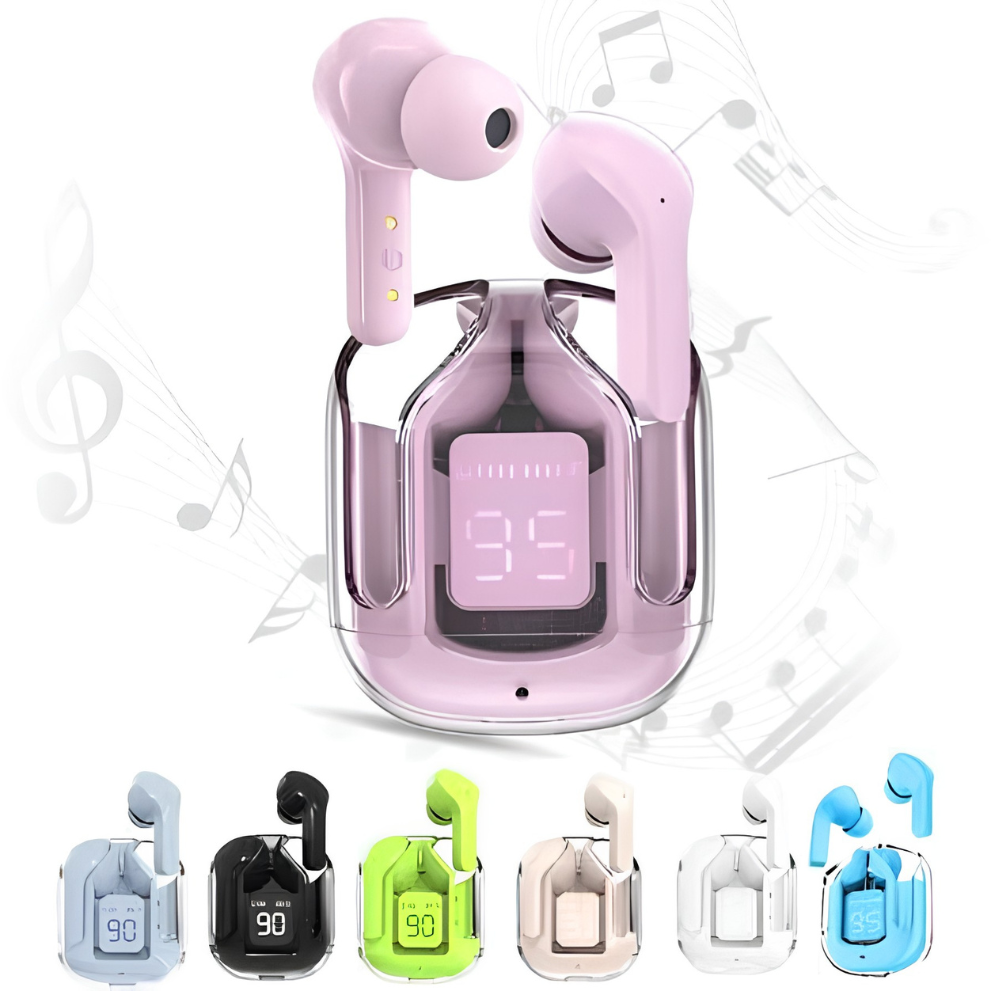 Transparent Earbuds – Wireless Bluetooth Earphones, Hi-Fi Stereo Sound, Smart Touch Control, Long Battery Backup