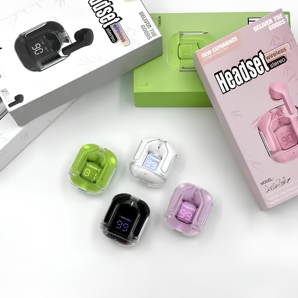 Transparent Earbuds – Wireless Bluetooth Earphones, Hi-Fi Stereo Sound, Smart Touch Control, Long Battery Backup
